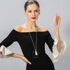 Autumn And Winter Women'S Metal Water Drop Long Jewelry Retro Simple Necklace Pendant Sweater Chain