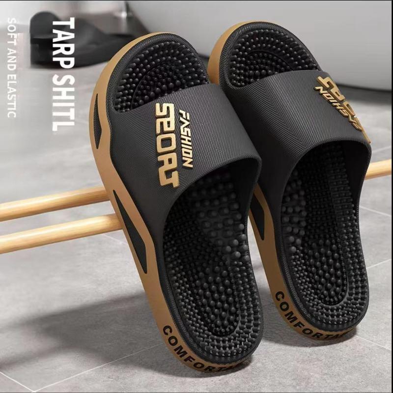 Unisex Akupressur-Massageschuhe, Rutschfeste und Bequeme Clogs, Lässiger Sportlicher Stil, Geeignet für den Innen-/Außenbereich/Strandnutzung, Unisex 40-41 coole schwarze