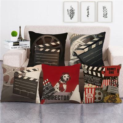 Home Decor Movie Themed Clapperboard Pattern Pillowcase Pattern Cushion Cover Suitable For Sofa Bedroom Car Pillow Cover