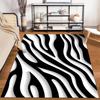Black and White Zebra Stripe Pattern Carpet for Modern Home Decor Suitable for use as an anti-slip for living room bedroom sofas
