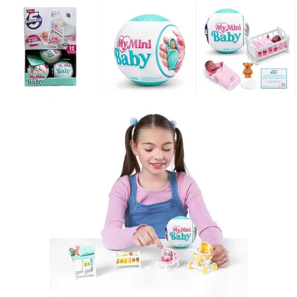 Plastic Baby Ball Surprise Toy With Doll Carriage And Furniture For Kids Playroom