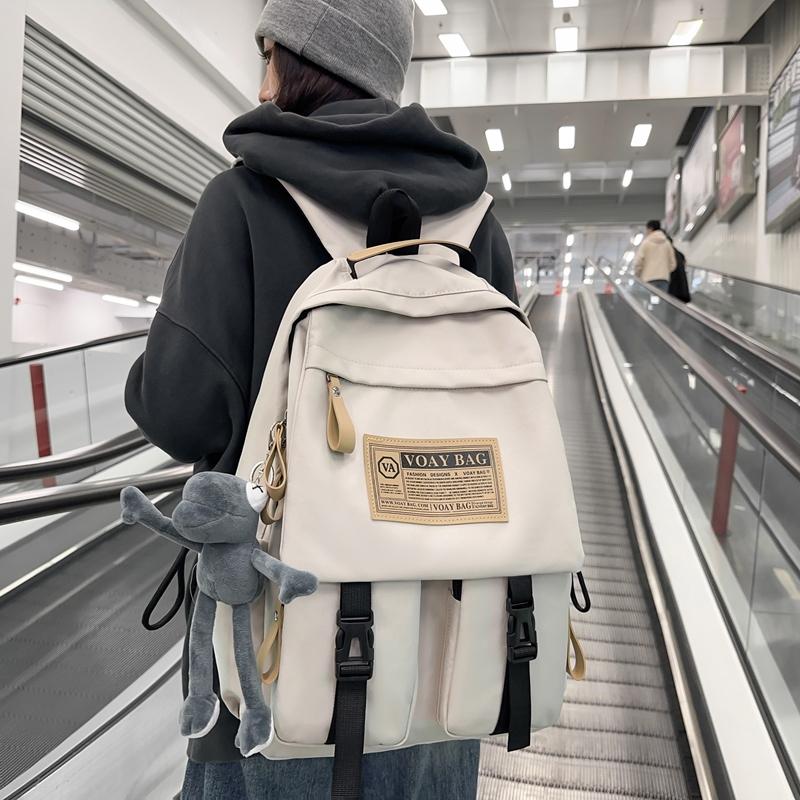 Boys Girls Backpack Letter Large Capacity High School Student Schoolbag