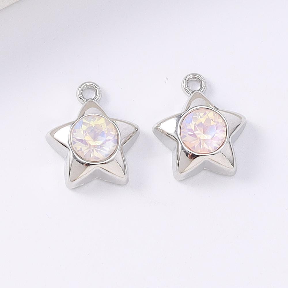 5pcs Cute Crystal CZ Love Heart Charms Pendants for Necklace Earrings Bracelet DIY Jewelry Making Accessories
