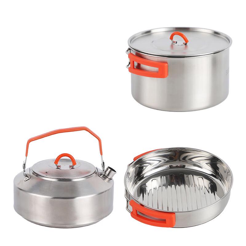 OEING 304 Stainless Steel Outdoor 3-Piece Cookware Set