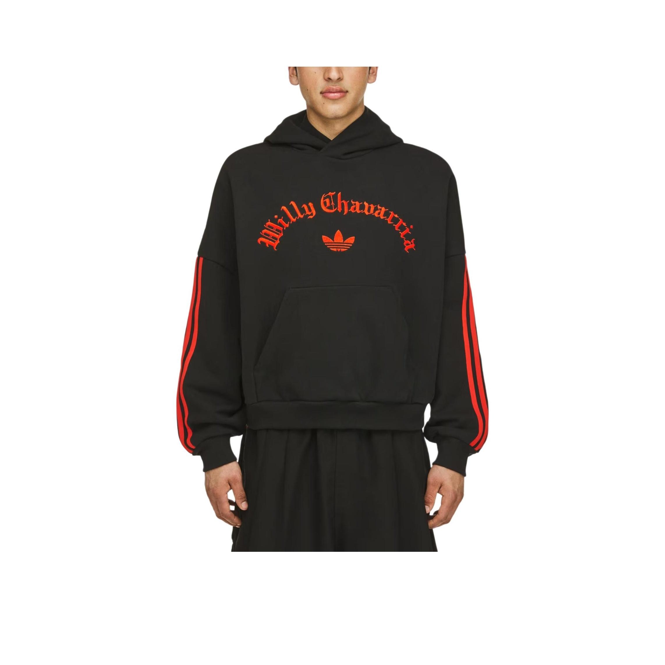 Adidas Men's Black X Willy Chavarria Logo Hoodie Tops Jw4052 Cm