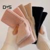 1 Pair Women Winter Gloves Half-finger Thick Plush Elastic Warm Heat Retention Non-slip Windproof Wrist Protection Cycling Riding Mittens