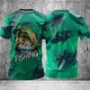 Summer Men's Fishing T-Shirts Short Sleeve 3d Fish Print Street T-Shirts Hip Hop Man Tees Loose Casual O-Neck Shirt