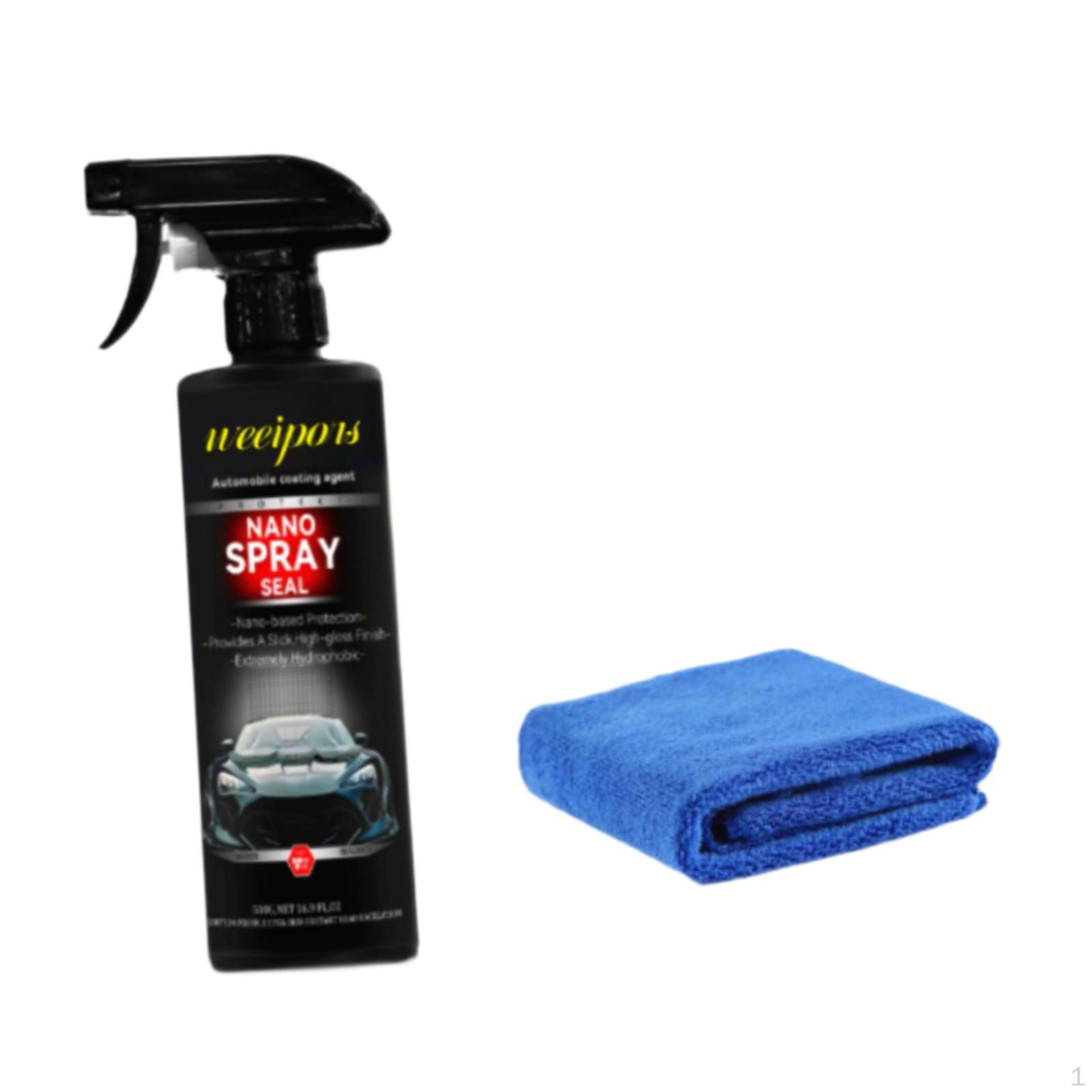 

500 мл полироль для автомобиля Nano Spray многофункциональный профессиональный 9.8x2 дюйма для легких царапин безводный with Blue Towel