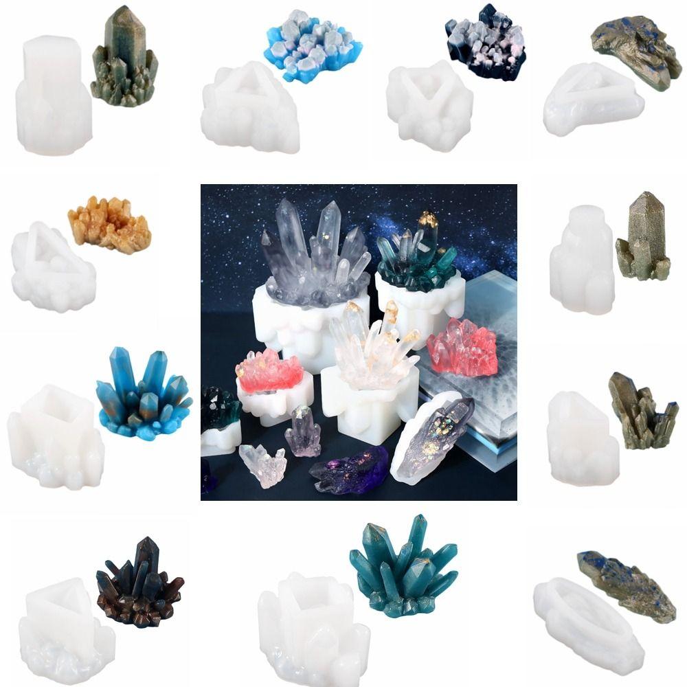 

Epoxy Resin Crystal Cluster Mold For Making Epoxy Jewelry Craft Keychain Candle