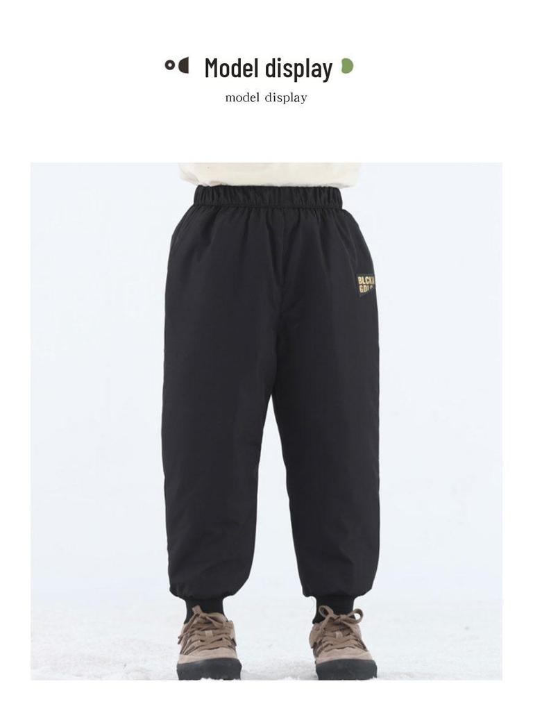 Kids' Winter Thickened Down Pants: Stylish, Warm Outerwear for Boys and Girls in Small, Medium, Large Sizes