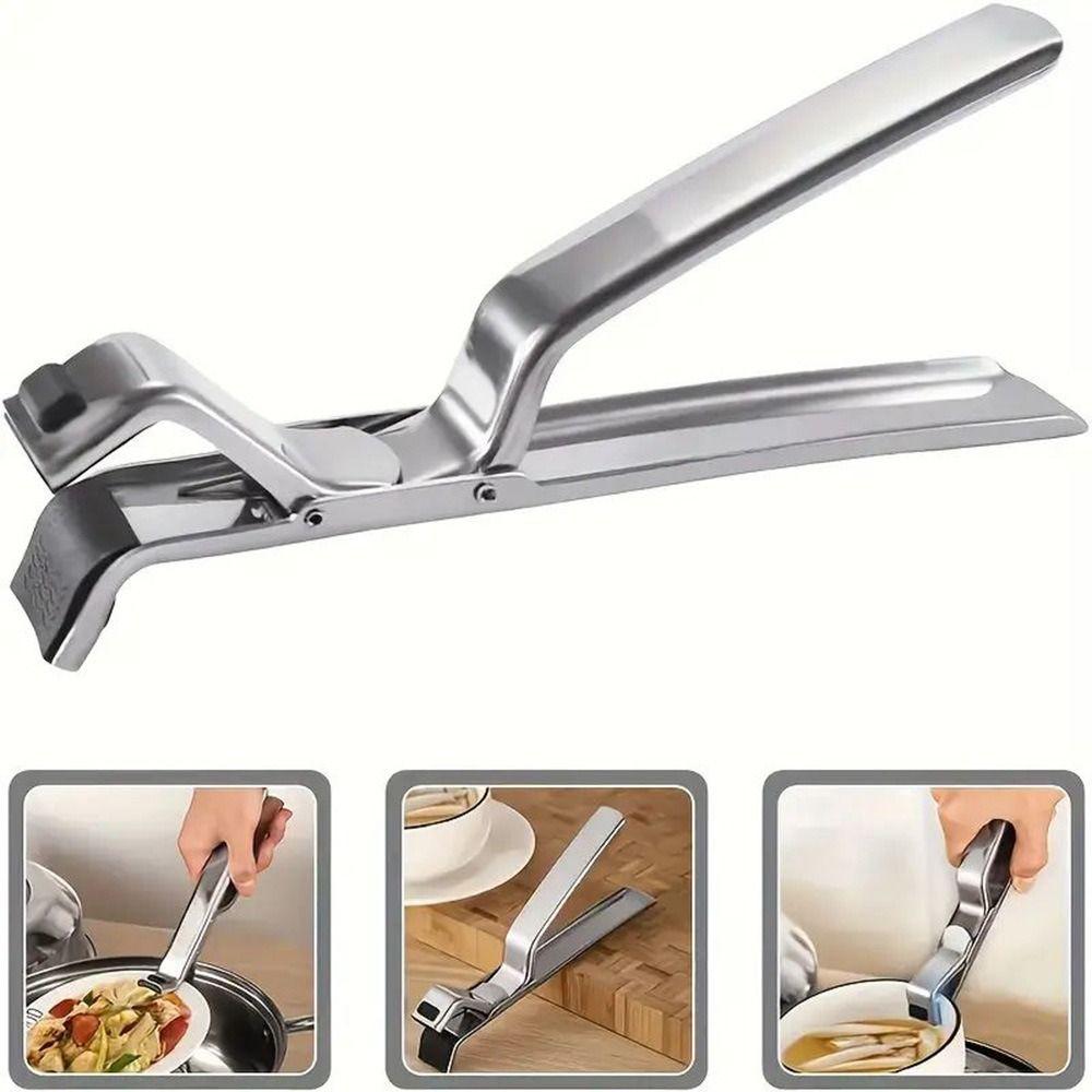 New Stainless Steel Hot Plate Gripper Non-slip Multifunctional Hot Plate Gripper Tongs Anti Scalding Clip Kitchen Gadgets