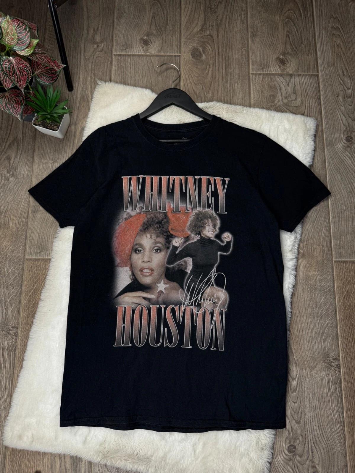 Whitney Houston Graphic T-Shirt Men s Size M Black Music Legend Tee 3XL