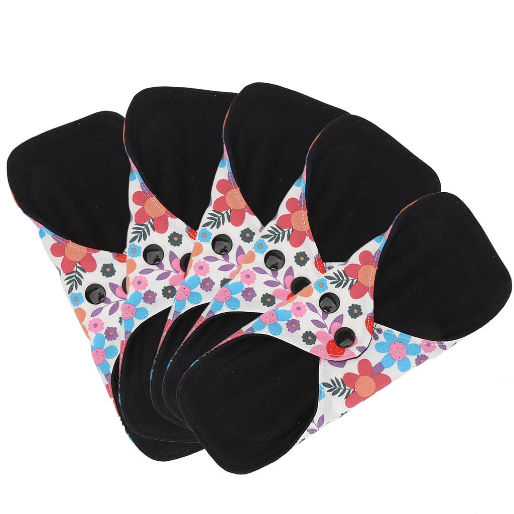 5pcs Reusable Menstrual Pads Breathable Highly Absorbent Cotton Postpartum Sanitary Pad L