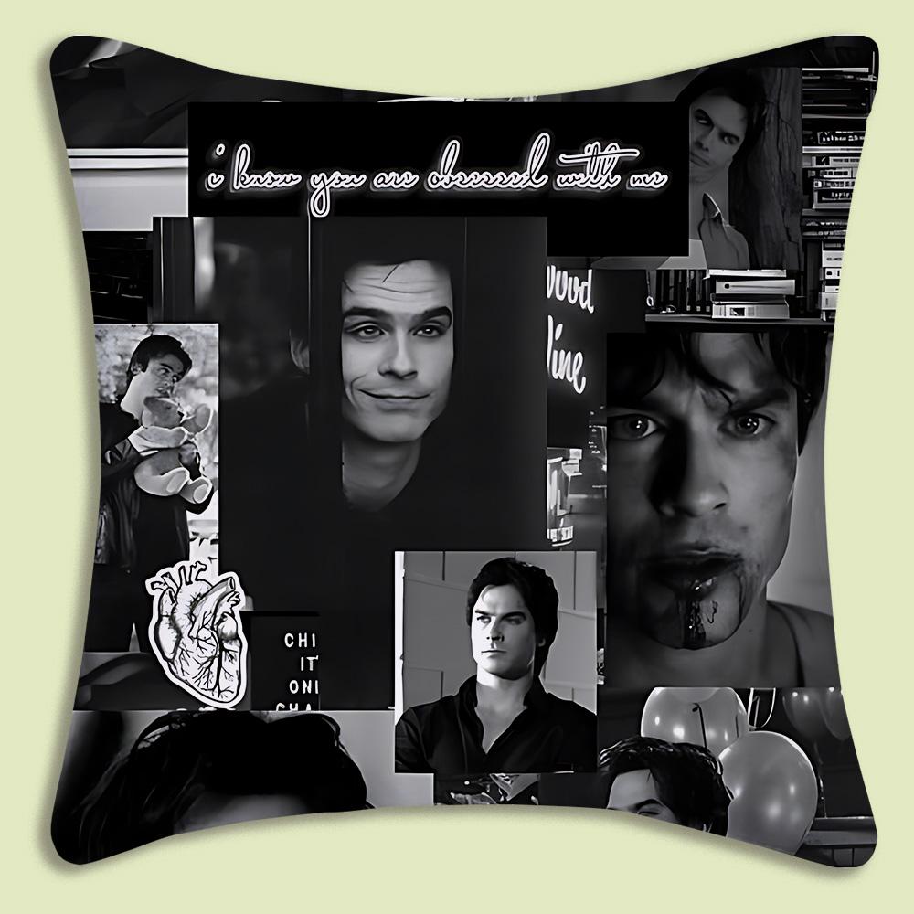1pc Damon Salvatore Pillow Set Vampire Diaries Pillowcase Sofa Decoration Home Double Sided Printed Cute Cushion Cover