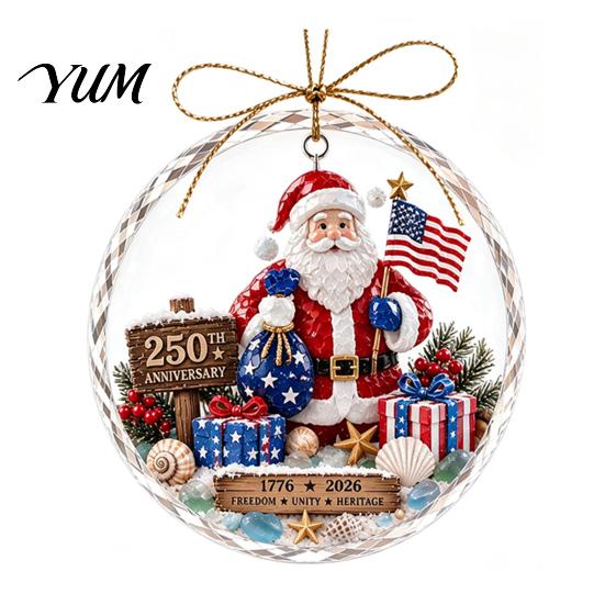 Christmas Wall Hanging Decor Ocean Themed Ornaments, Lighthouse/Wreath/Santa Claus/Xmas Tree/Snowman/Deer Acrylic Ornaments for Living Room