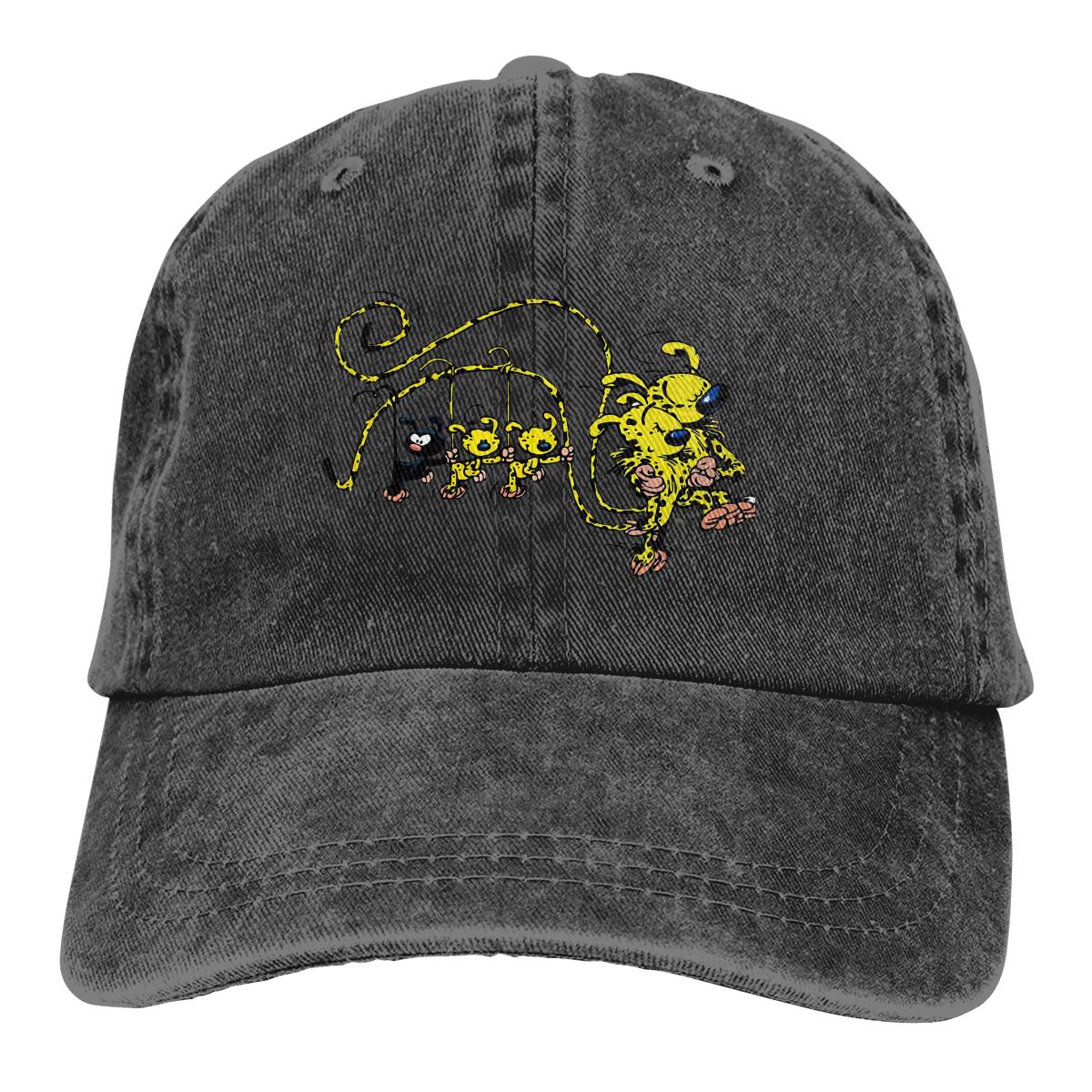 

Washed Unisex s Baseball Cap Marsupilami Babies Hanging On Tail Trucker Snapback Caps Dad Hat Gaston Lagaffe Comics Golf Hats