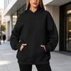 Sudadera con capucha holgada para mujer, hombros caídos, sin cierre, manga larga, informal, corte amplio