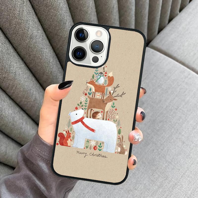 Merry Christmas Tree Phone Case For iPhone 16 15 13 14 Pro Max 11 12 Mini Plus 2022 XR XS MAX Shell Cover coque