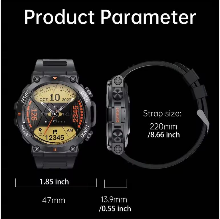 2025  K56Pro Smart Watch for Men Heart Rate Blood Bluetooth Sport 400mAh Long Standby 1.39 Inch 360*360 HD Screen Outdoors Smartwatch