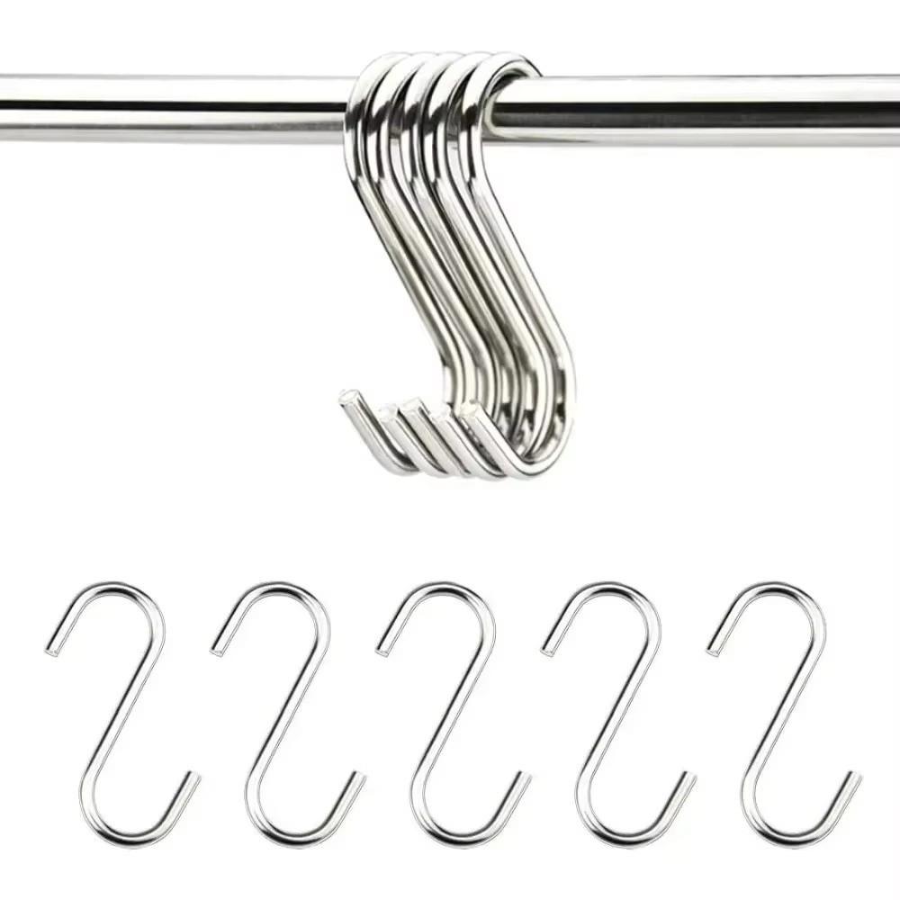 20PCS Multi-Use S Shaped Hooks Smooth Surface Sturdy Hanging Hooks Space Saving Heavy Duty Metal Hooks Sturdy Storage