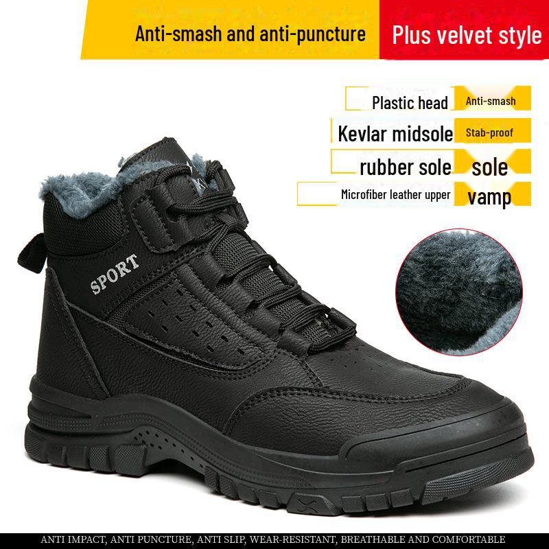 Manufacturer's New Insulated Cotton Work Shoes: Thickened, Anti-Smash, Anti-Puncture, Wear-Resistant Men's Safety Footwear.