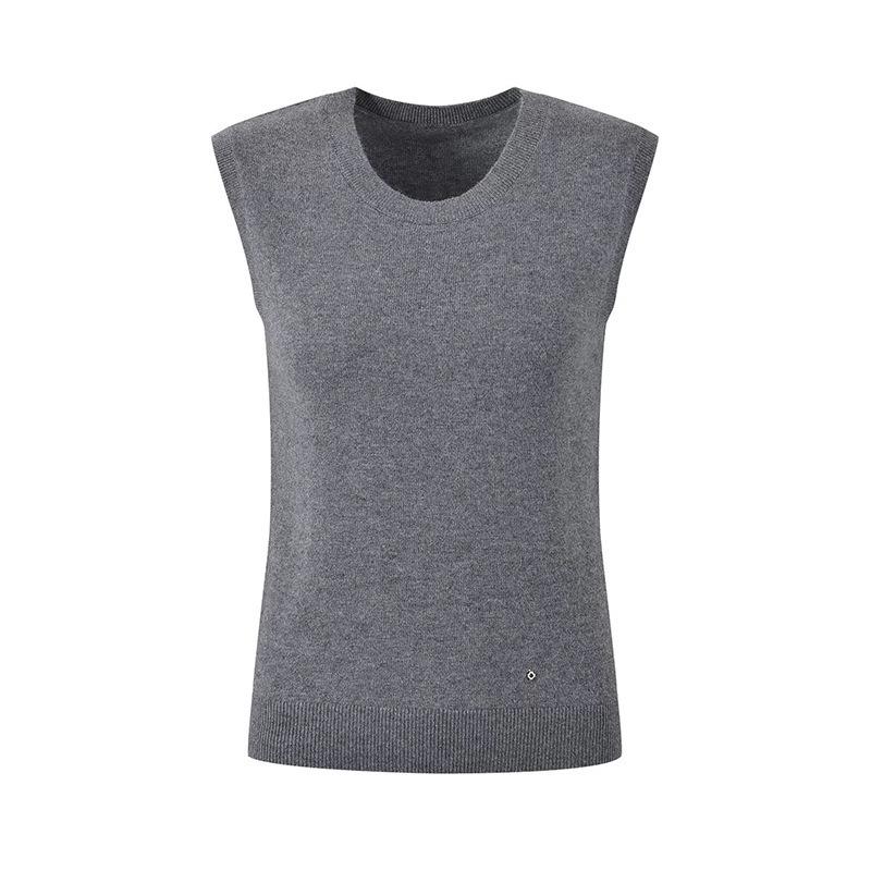 Women's French Cashmere Rhinestone Sweater & Vest Set