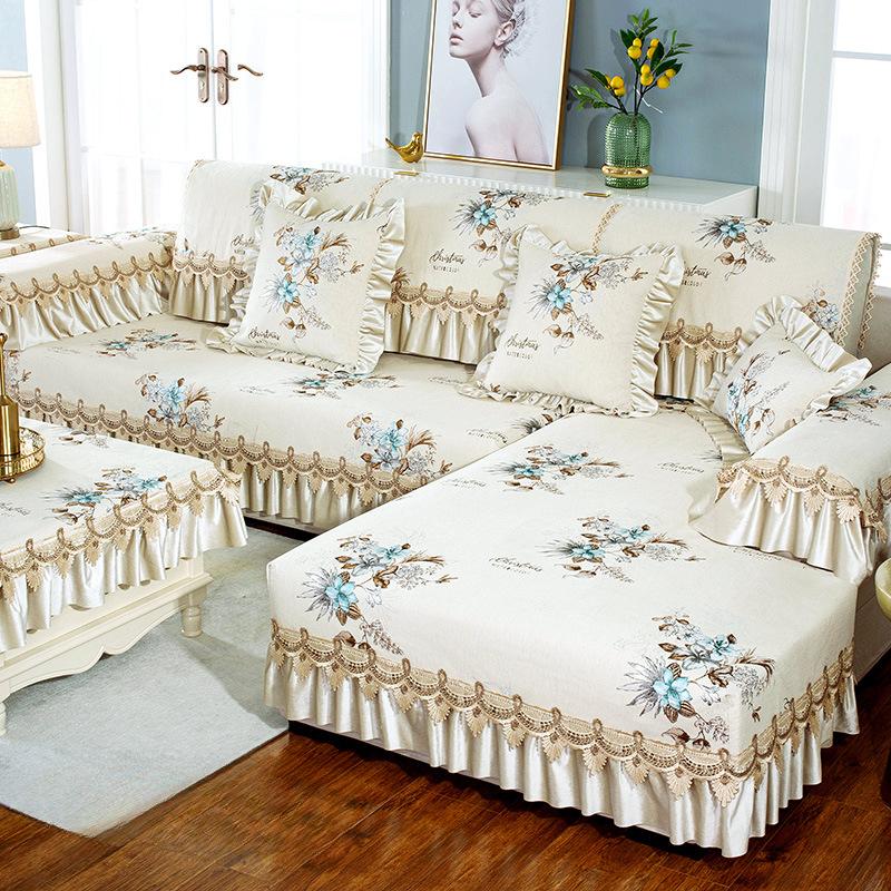 

Сучасна проста подушка для дивана Шеніл Європейський новий китайський стиль Комбінована накидка на диван Нековзка всесезонна універсальна 70*150+18