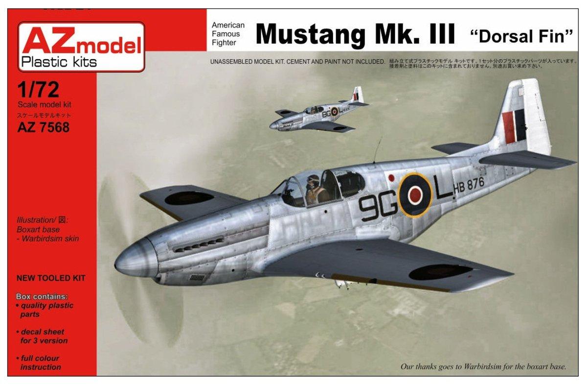 

AZ model Mustang Dorsal Fin Plastic Model AZM7568 1/72 Mk.3