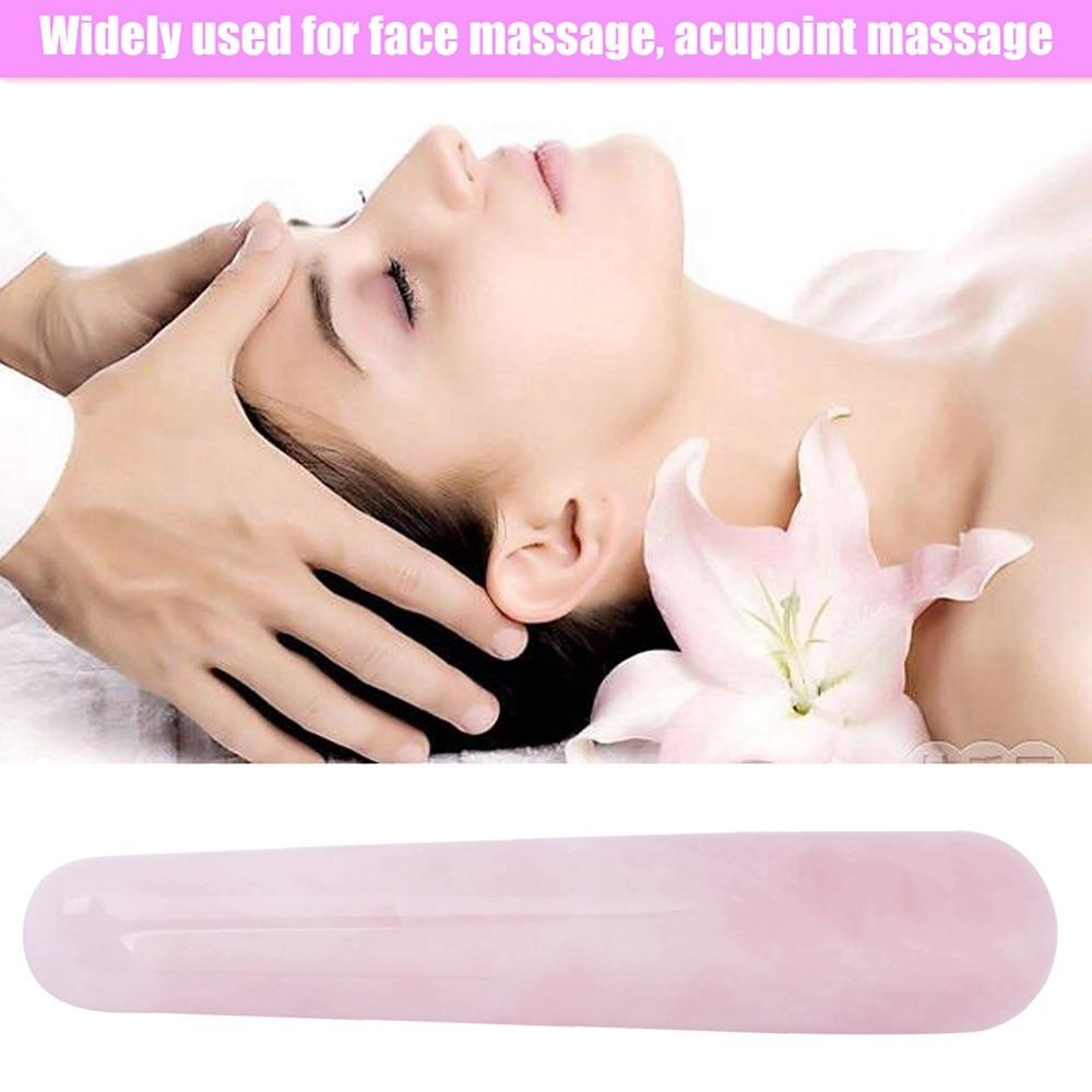 Quartz Crystal Face Massage Wand Smooth Surface Massage Stone Wand Quartz Massage Stick For SPA