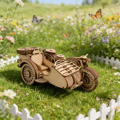 Retro Tricycle DIY Hand-Assembled Model Wooden 3D Puzzle Creative Holiday Birth Date Present Toy Great for Daily Use