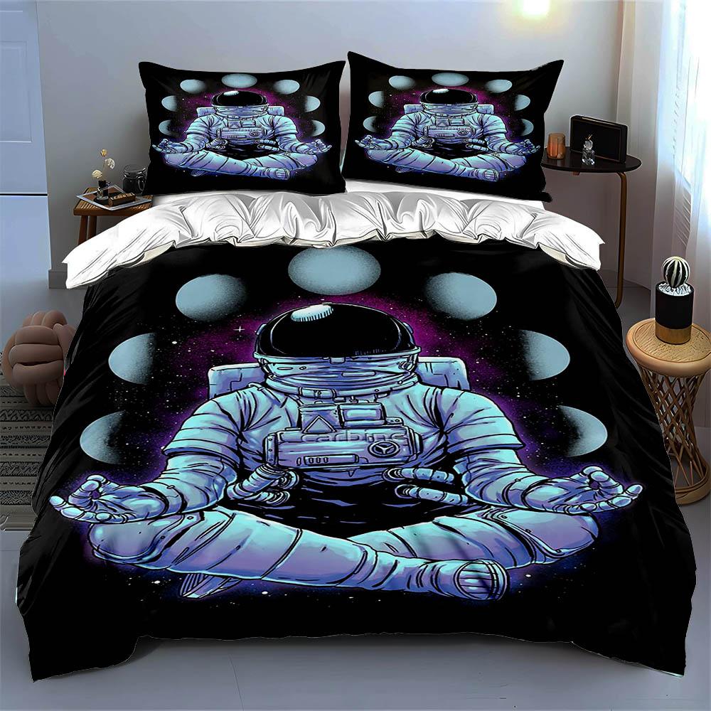 Meditative astronaut artwork Bedding Duvet cover sets Duvet covers Pillowcases gifts (1 * Duvet Cover 2 * Pillowcases, without duvet insert)