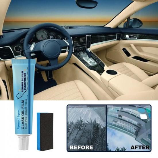 Car Glass Oil Film Removal Cleaner Cream Paste Set Windshield Water Spot Remover