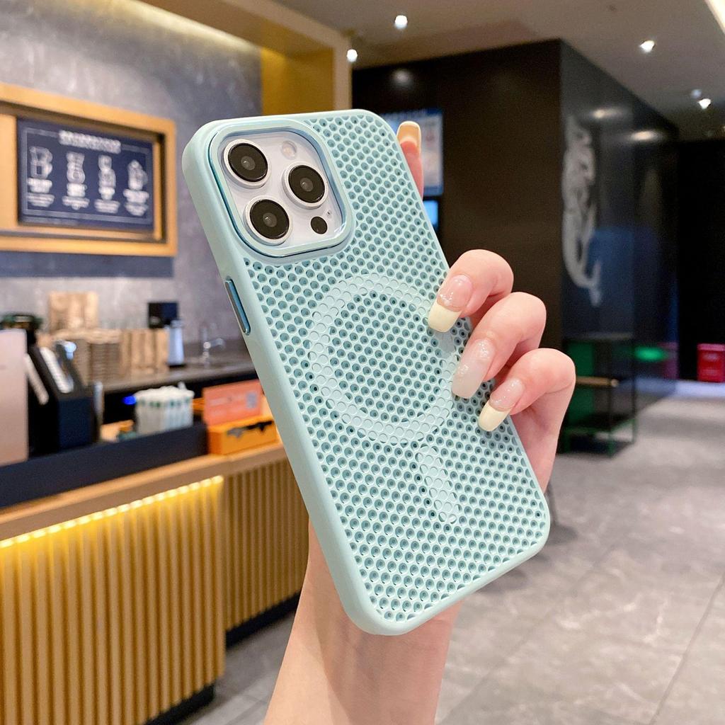 Honeycomb Heat Dissipation Magnetic Case for iPhone 15 Pro Max - Drop-Proof and Skin-Feel Protective
