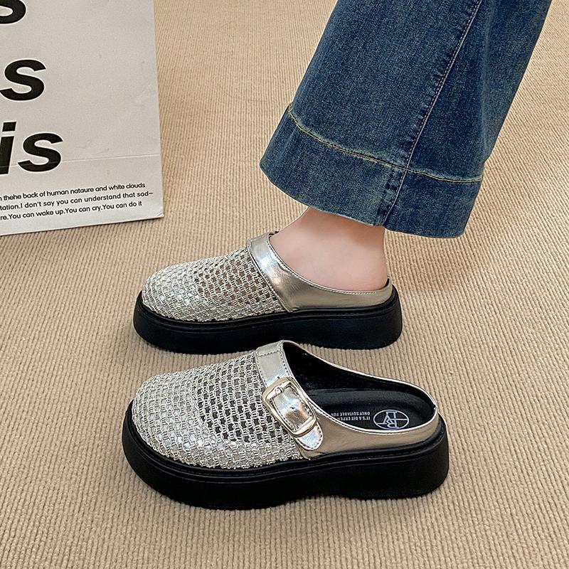 CRLAYDK Classic Womens Casual Slippers Mesh Hollow Out House Shoes Comfort Slip On Walking Mules Outdoor Backless Loafers