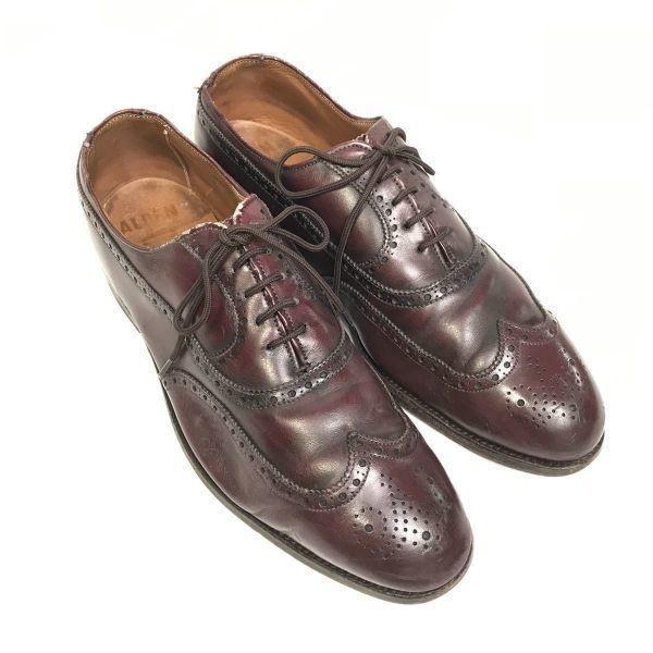 Vintage Model/ALDEN 929/Polobrogové boty s křidélkovou špičkou/9B/D/26.5-27.0cm/Načervenale hnědá/(POUŽITÝ)