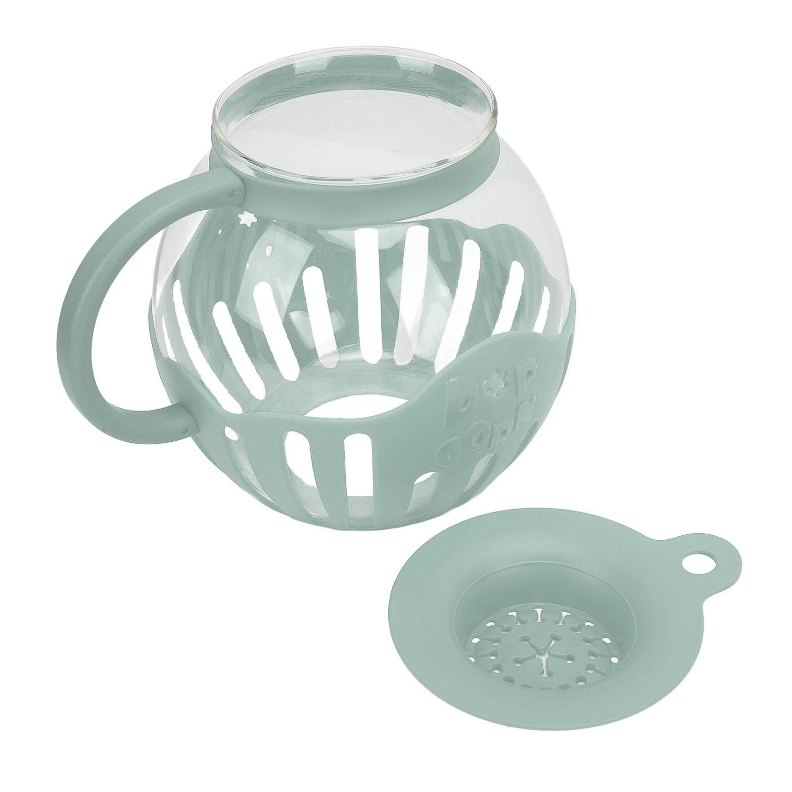 

2.13л Стеклянная микроволновая печь для попкорна с широким горлом, банка для попкорна с ручкой для игры в кино синий