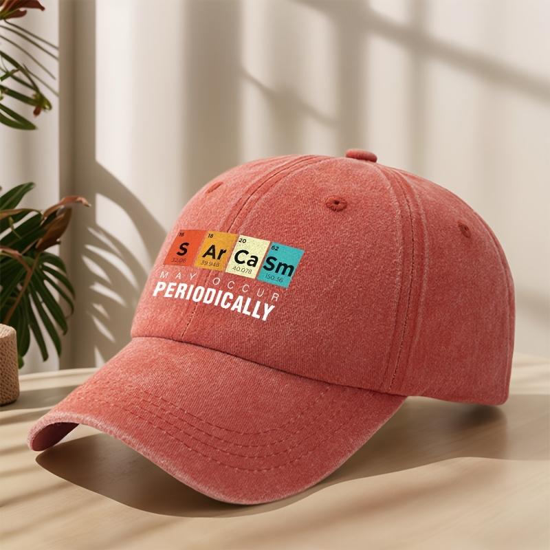 PERIODICALLY Personalized Slogan Printed Baseball Cap Classic Washed Old Retro Peaked Cap Soft Top Comfortable Adjustable Sun Visor