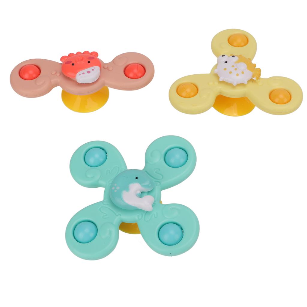 3 Pcs Suction Cup Spinner Toys Rotating Flower Suction Cup Toys Waterproof Rustproof Baby Fidget Spinners Bathroom Toys