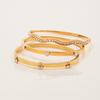 Yori Stainless Steel 18K Gold PVD Plated Metal Bracelet Bangle Gold Color Minimalist Texture Statement Brand Jewelry for Women