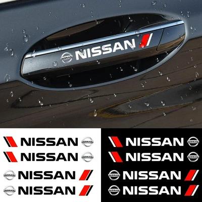 4 Piezas Estilo de Coche Pegatinas Decorativas para Manijas de Puerta Calcomanías Para J10 X-Trail Qashqai Juke Leaf Micra NOTE Patrol Gadgets