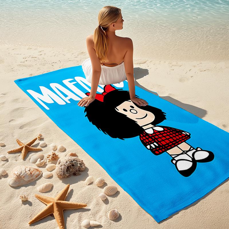 1pc Mafalda1 Beach Towel, Comfortable and Thick, and Swimming/Bath/Picnic/Camping Towel, Suitable for Seaside Beaches