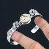 925 Sterling Silver Psilomelane Dendrite Stone Flower Artisan New Bangle Jewelry