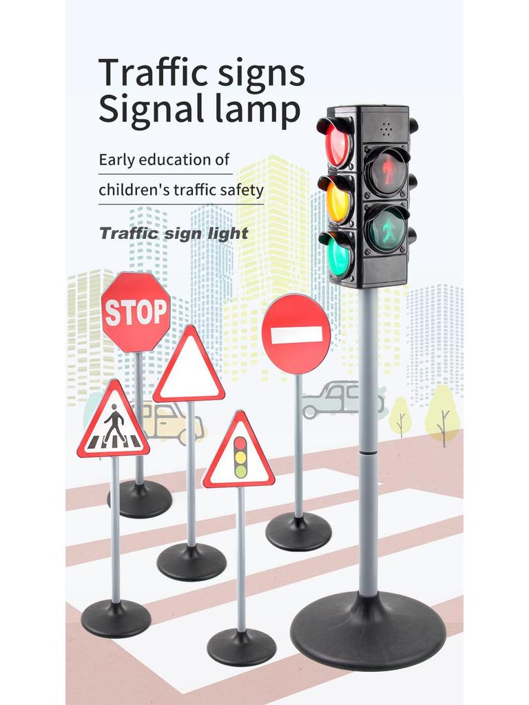 Children's Traffic Light Toy - Educational Road Sign Model and Scene Ornament