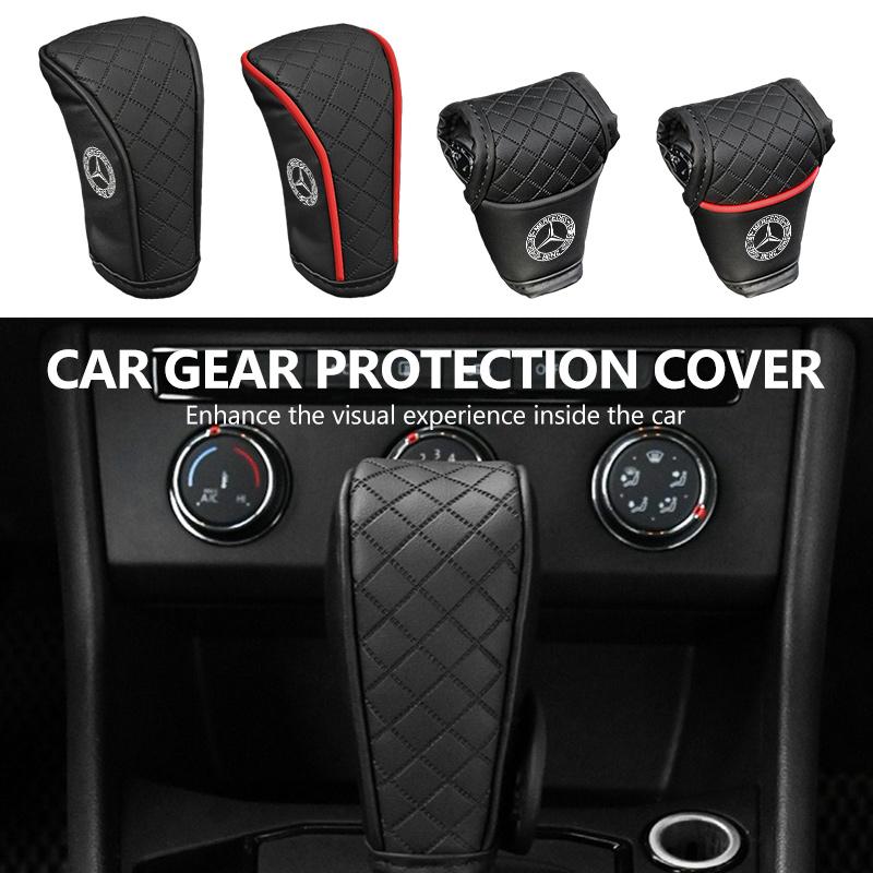 Car Styling Shift Handle Cover Leather Non-slip Automatic Gear Sheath Accessories For Benz AMG VIANO GLB GLC W108 W124 W126 W169