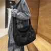 Waterproof Nyl Crossbody Bags Unisex Black Large Capacity Shoulder Bags Korea Style Solid Satchels Big Cloth Messenger Bags