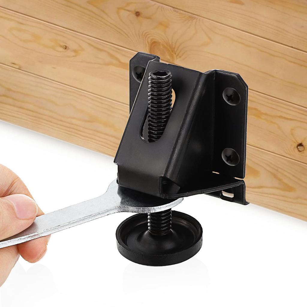 4 Pack Black Leveling Feet Heavy Duty Adjustable Furniture Leveler Legs with Installation Screws Lock Nuts and Wrench