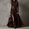 2025 Autumn/Winter European & American Fashion Long Dress with Belt