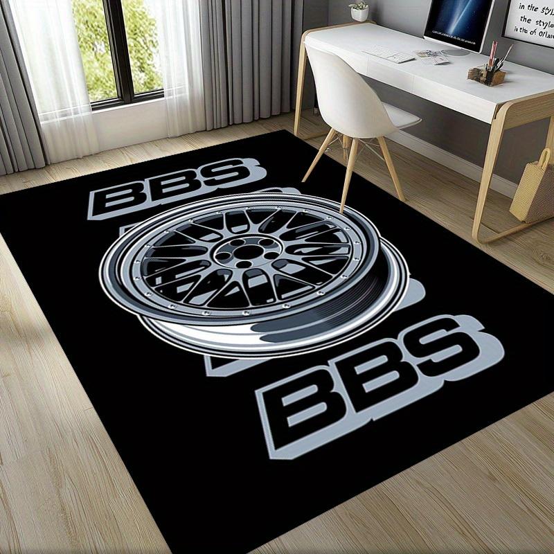 

Vintage Rim Area Rug Black White Wheel Print NonSlip Floor Mat for Living Room Game Room Car Lover Home Decor Rugs for Bedroom 40X60CM