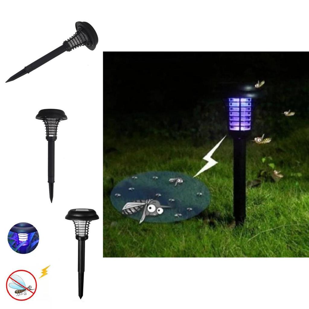 Solar Insect Zapper Lantern Round Outdoor Ip55 Waterproof Led Mosquito Trap For Garden And Lawn