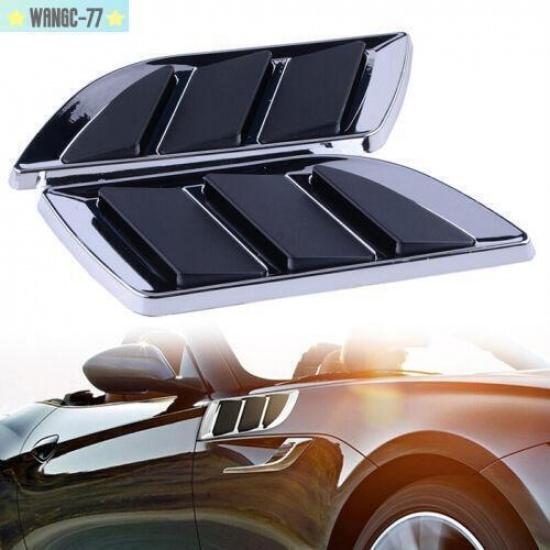2X Plastic Chrome Car SUV Air Flow Fender Side Vent Sticker Trim Accessory New